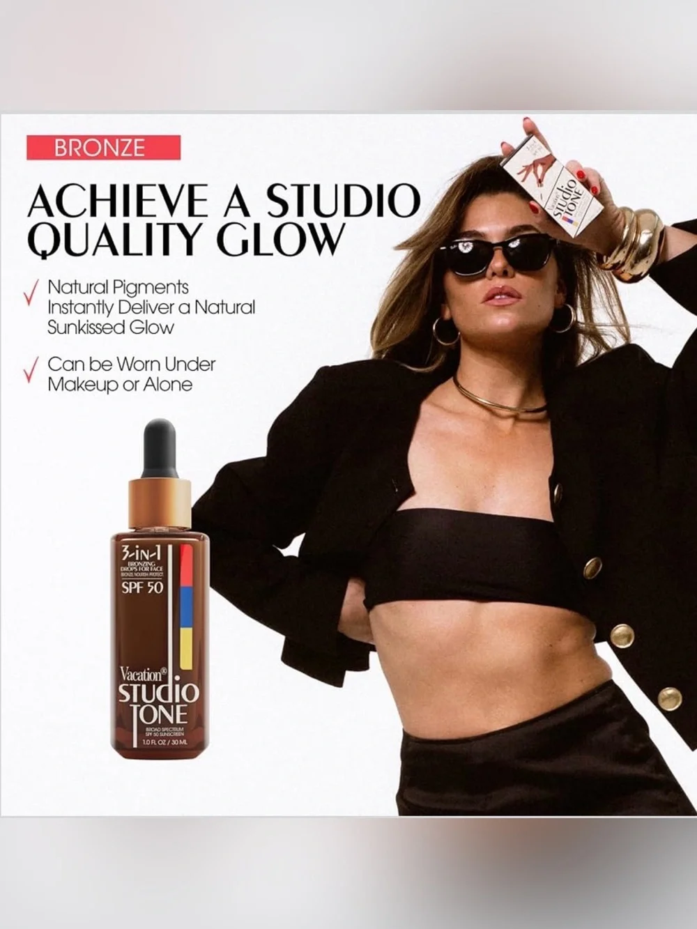 Vacation Studio Tone SPF 50 Bronzing Drops for Face 30ml